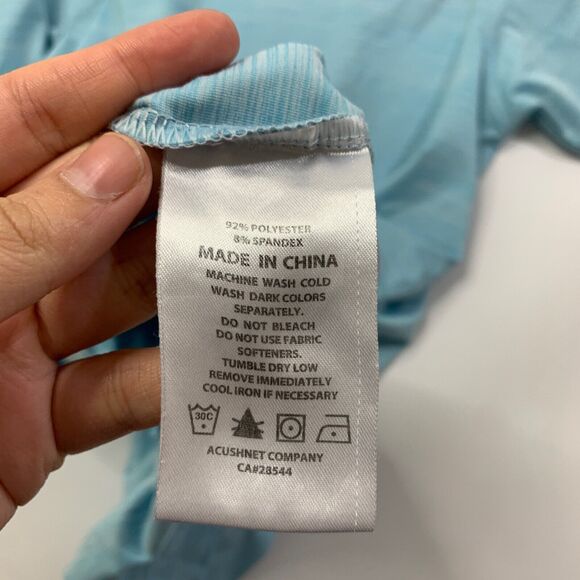 FJ FootJoy Polo Shirt Mens XL Extra Large Sky Blue Prescott Golf Club Droptail - Picture 10 of 13